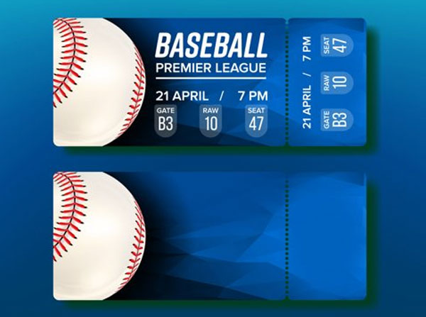 Ticket Tear-off Coupon On Baseball Match