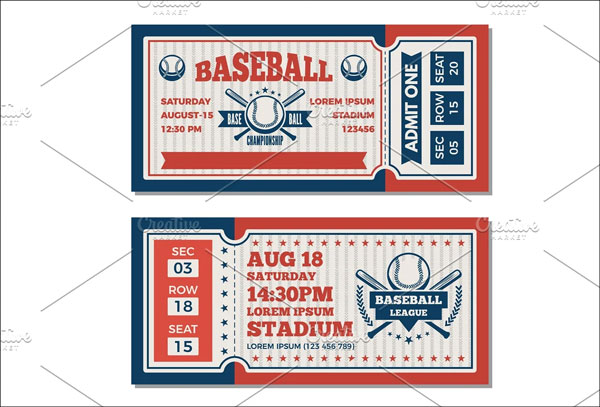 Tickets Design Template at Baseball Tournament