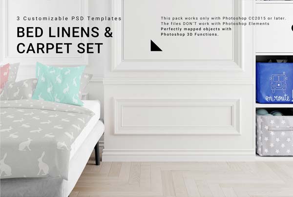 Toddlers Room Textile Bedding Mockups