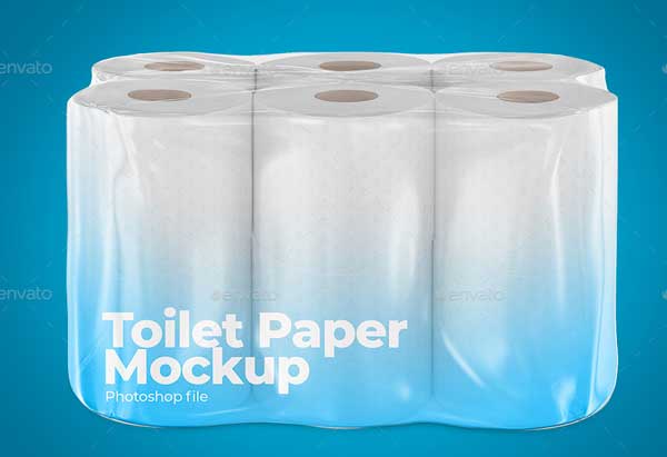 Toilet And Towel Roll Paper Mockup Set