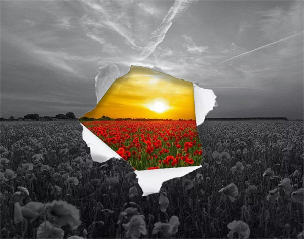 Torn Paper Photo Effect Photoshop Template