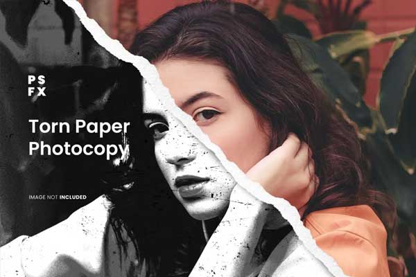 Torn Paper Photocopy Effect