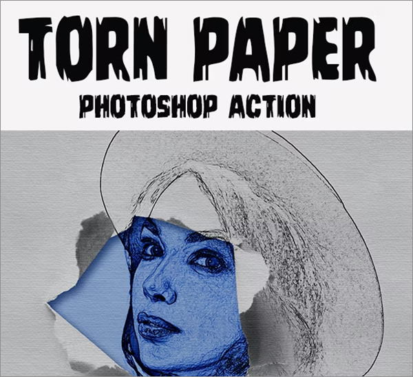 Torn Paper Photoshop Action Design