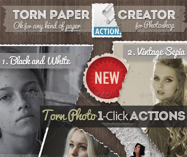 Torn Paper Photoshop Actions