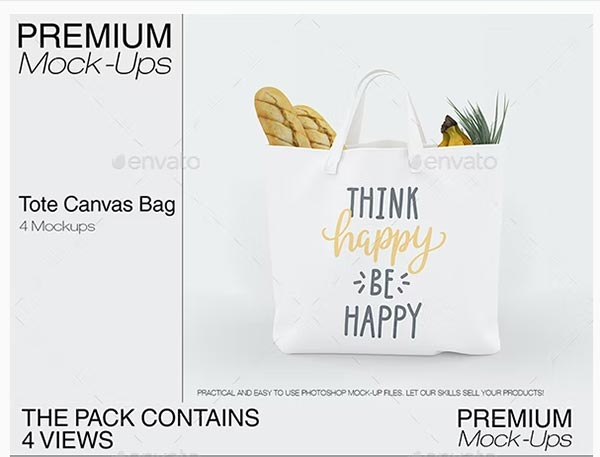 Tote Canvas Bag PSD Mockups 