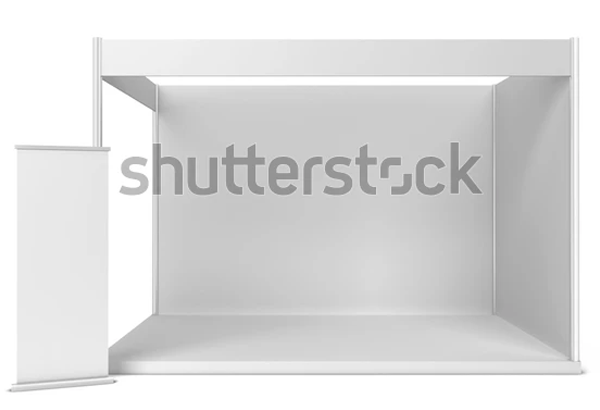Trade Show Booth with Banner Mockup