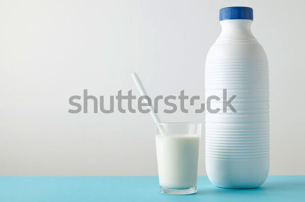 Transparent Plastic Milk Bottle Mockup