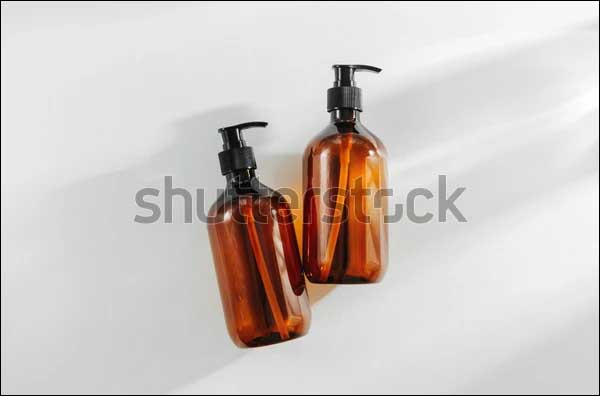Transparent Shampoo Bottle Mockup