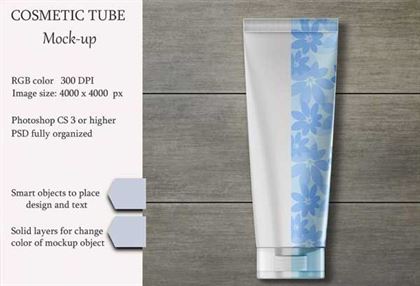 Transparent Cosmetic Tube Mockup Template