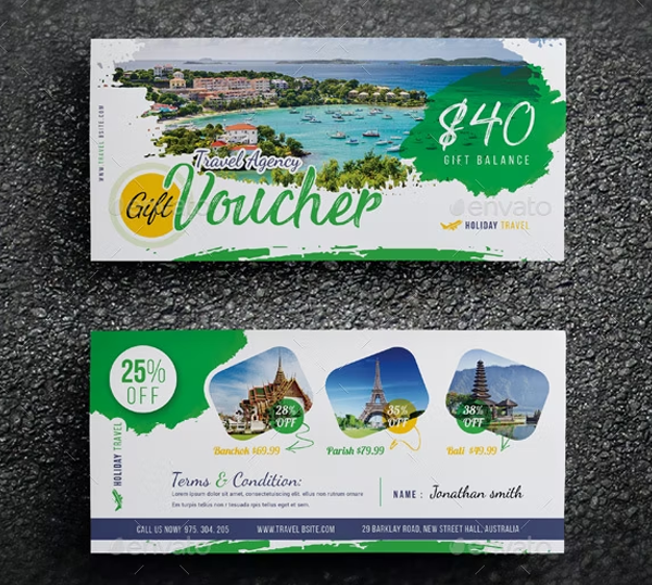 Travel Agency Gift Voucher Design