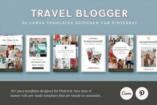 Travel Blogger Pinterest PS Actions Bundle