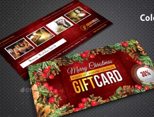 Travel Christmas Holidays Gift Voucher Card