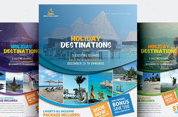 Travel Holiday Advertising Book Flyer Template
