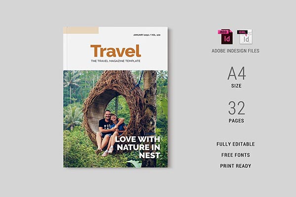 Travel Magazine Adobe InDesign Template