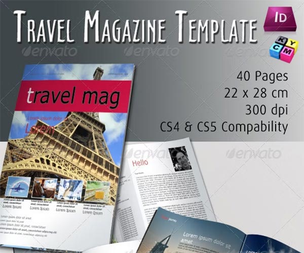 Travel Magazine Template PSD Design
