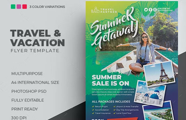 Travel Advertising Book Flyer Template
