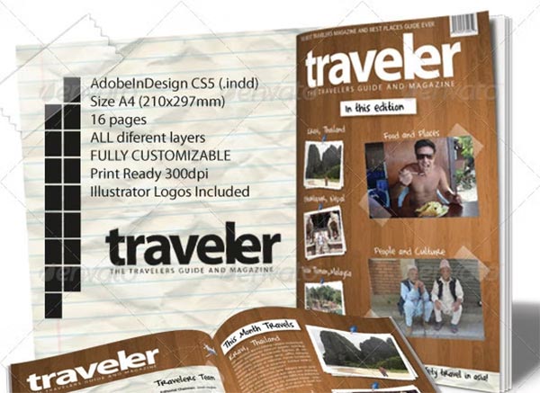 Traveler Magazine Indesign Template Design