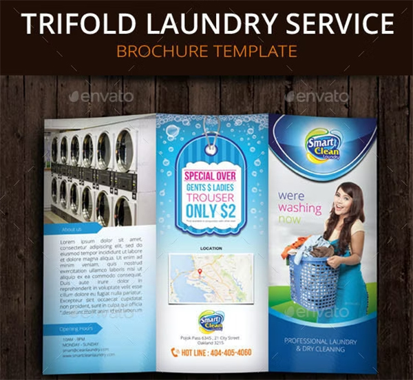 Tri Fold Laundry Service Brochure