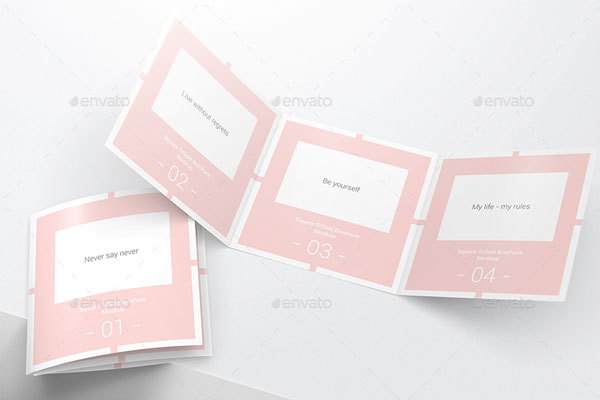 Tri-Fold Square Flyer Mockup