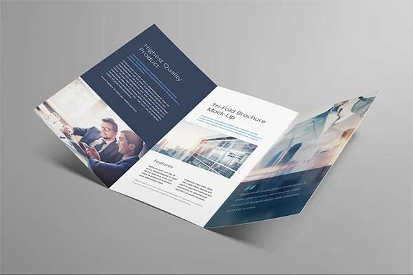 Tri-fold Brochure Professional PSD Mock-Up