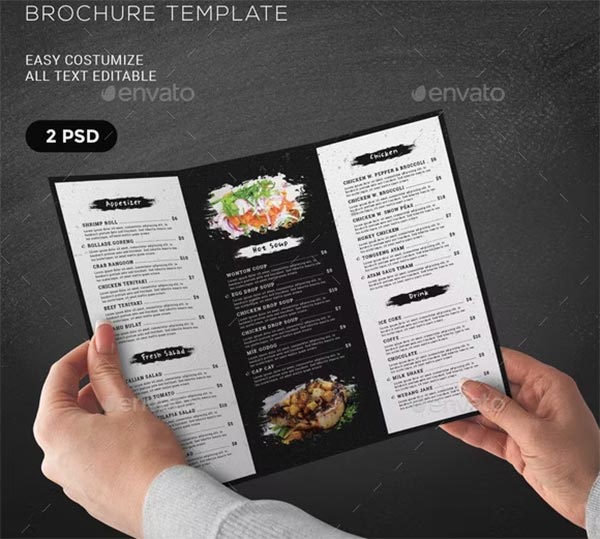 TriFold Food Menu Brochure Template
