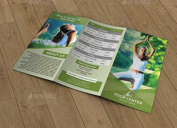 Trifold Brochure for Yoga Staff Training Center