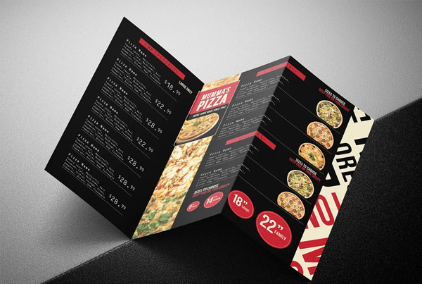 Trifold Pizza Menu Brochure Template