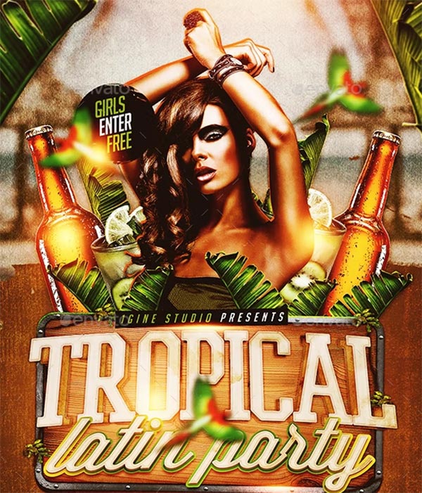 Tropical Latin Party Flyers Template