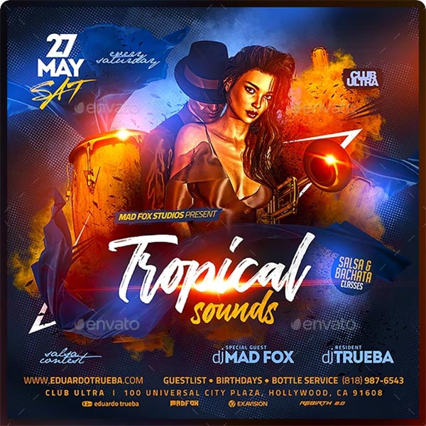 Tropical Latin Sounds Party Flyer