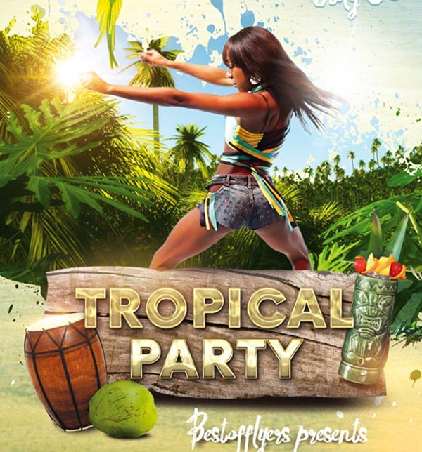 Tropical Party Free PSD Flyer Template