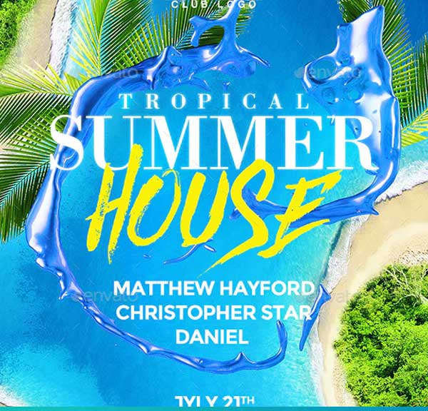 Tropical Summer House Flyer Templates