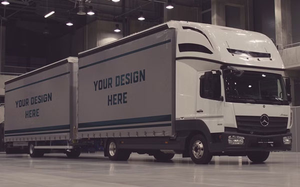Truck Editable Mockup Design Free Download