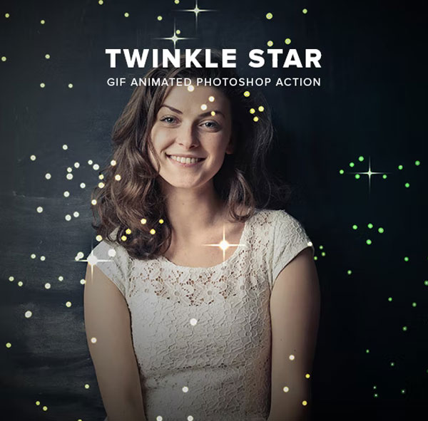 Twinkle Star Gif Animated Photoshop Action