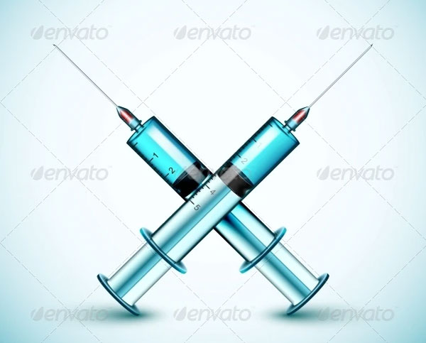 Two Medical Syringes Mockup