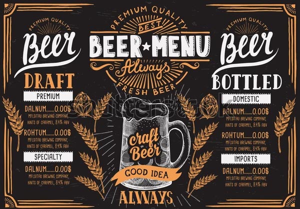 Typography Beer Menu Restaurant Template