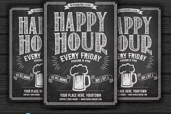 Typography Chalkboard Poster Template