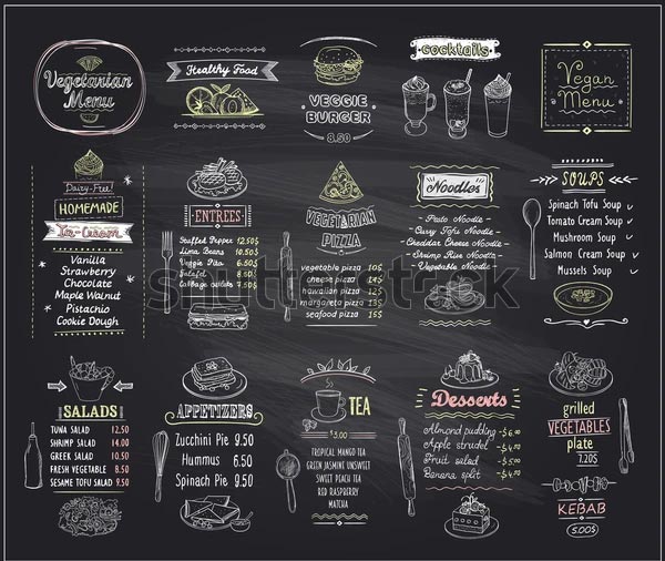 Typography Food Chalkboard Menu Design