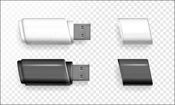 USB Flash Drive Mockup Illustration