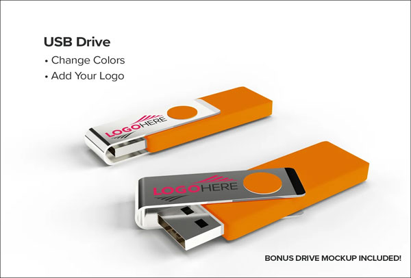 USB Flash Drive Presentation Box Mockup