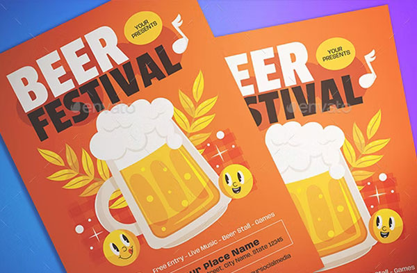 Unique Beer Festival Design Flyer Template