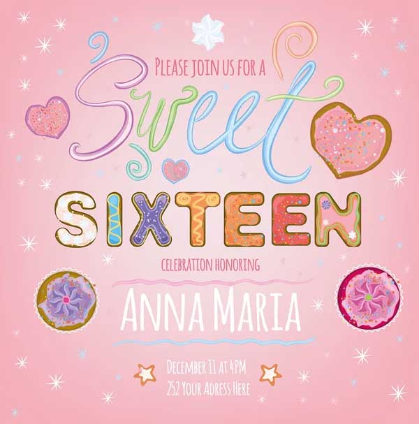 Unique Sweet Sixteen Invitation