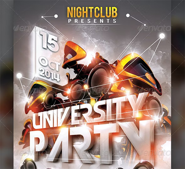 University Party Flyer Template