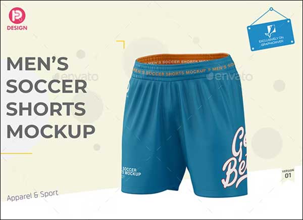 Men's Soccer Boxer Shorts Mockup