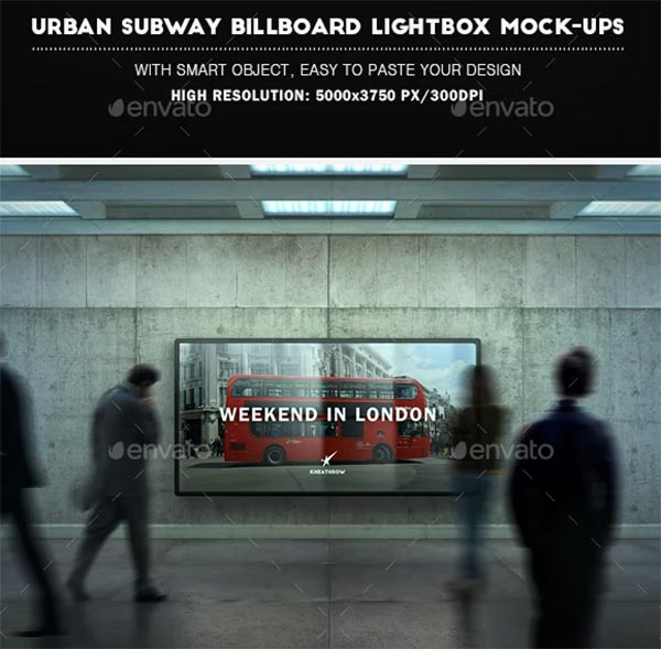 Urban Subway Billboard Lightbox Mock-Ups