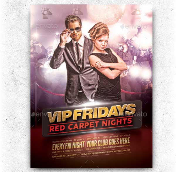 VIP Fridays Red Carpet Nights Flyer Template