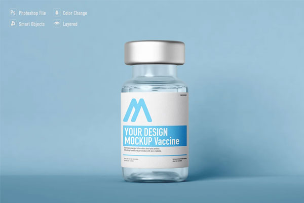 Vaccine Bottle Design Mockup