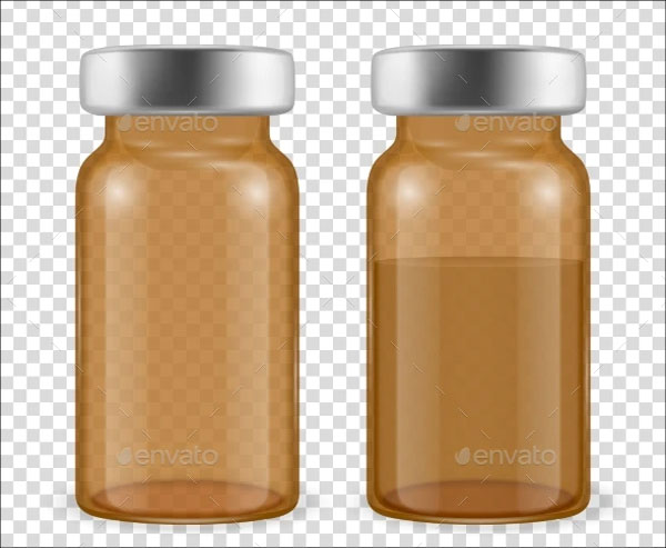 Vaccine Brown Bottle Mockup Set