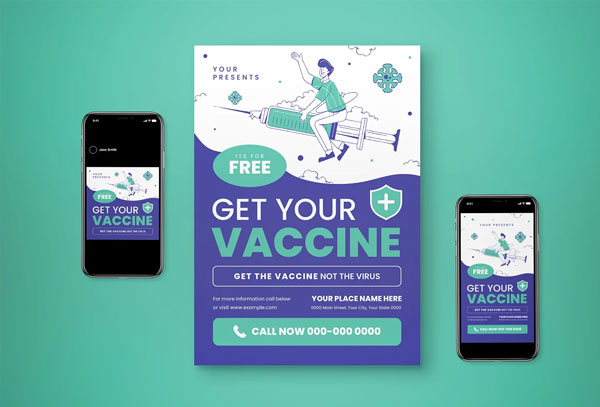 Vaccine Campaign Event Flyer Set