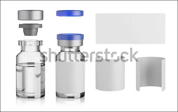Vaccine Glass Vial Bottle Mockup