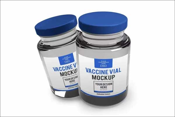 Vaccine Vial 3D Mockup Template
